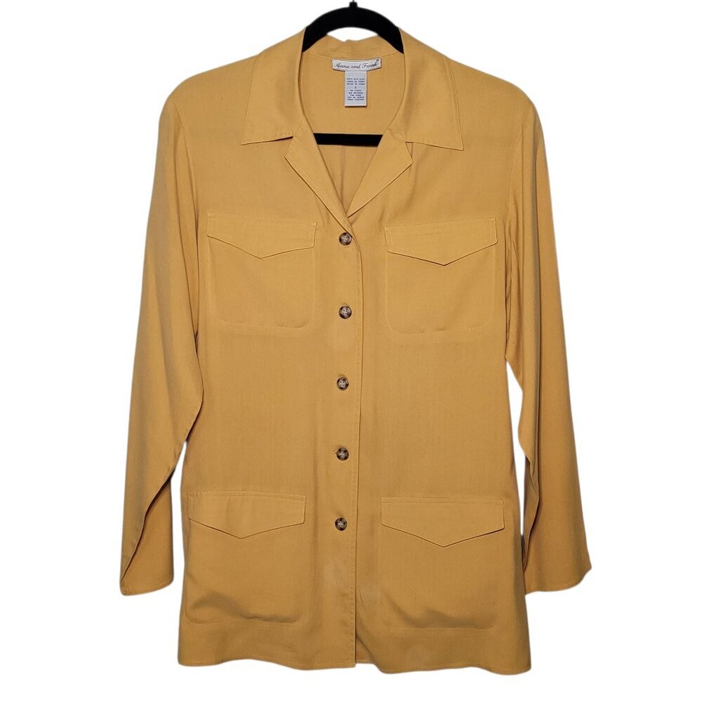 Anna and Frank Utility Shirt Top Jacket Button Down Long Sleeve Small Minimalist